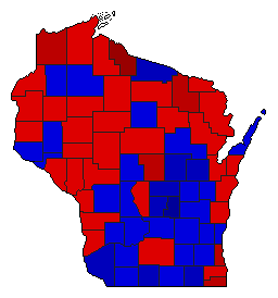 1958 Wisconsin County Map of General Election Results for Attorney General