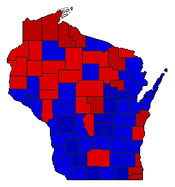1964 Wisconsin County Map of General Election Results for Attorney General