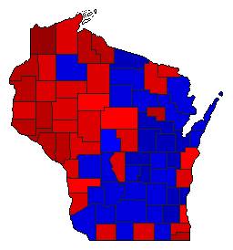 1986 Wisconsin County Map of General Election Results for Attorney General