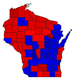 1990 Wisconsin County Map of General Election Results for Attorney General