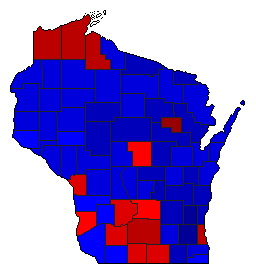 2014 Wisconsin County Map of General Election Results for Attorney General