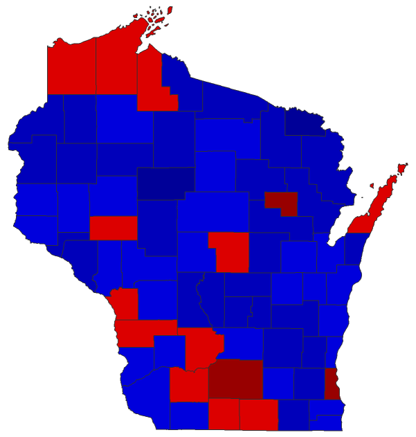 2022 Attorney General General Election - Wisconsin Election County Map