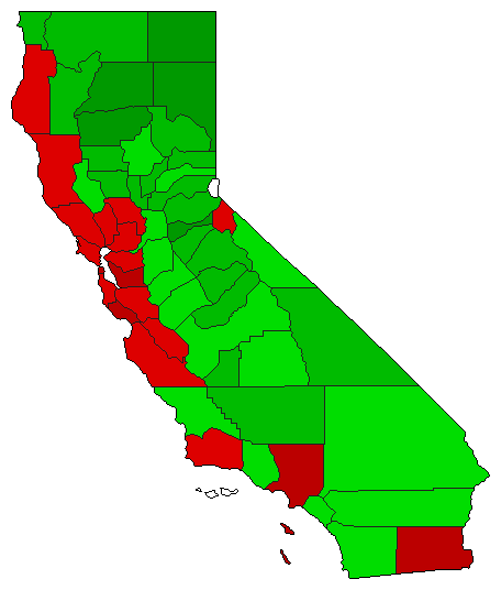 2018 California County Map of General Election Results for Insurance Commissioner