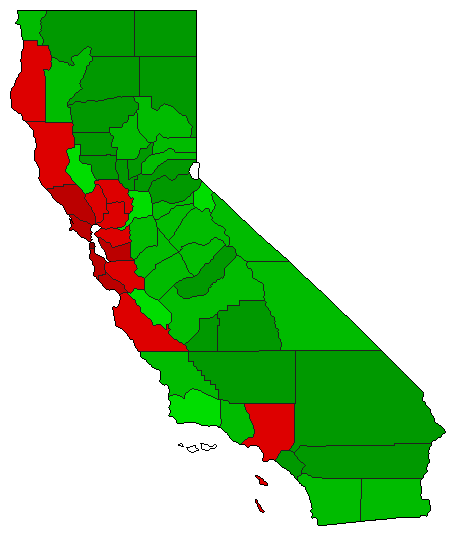 2003 California County Map of General Election Results for Governor