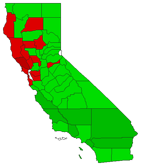 2008 California County Map of General Election Results for Referendum