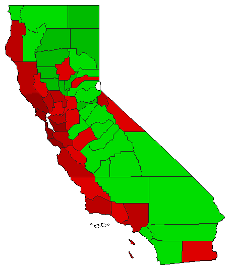 2018 California County Map of General Election Results for Referendum
