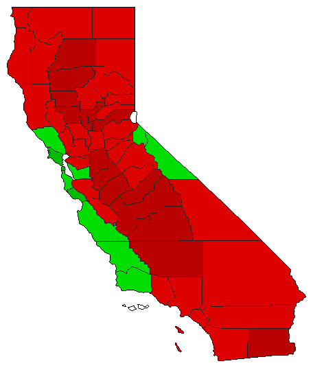 2010 California County Map of General Election Results for Initiative
