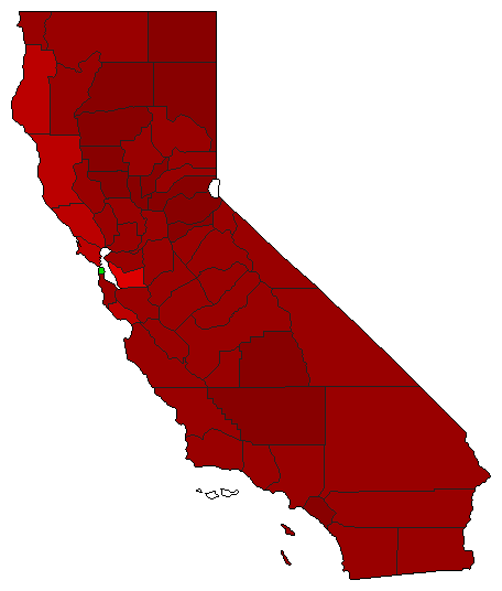 1994 California County Map of General Election Results for Initiative