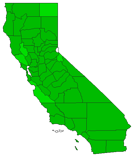 2016 California County Map of General Election Results for Initiative
