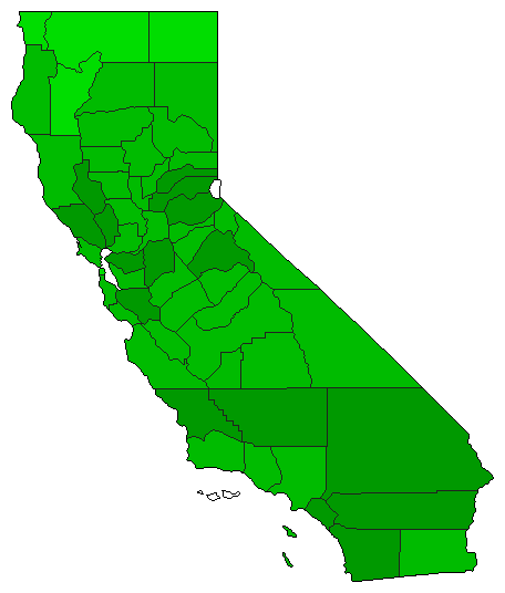 2002 California County Map of General Election Results for Initiative