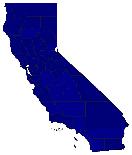 1934 California County Map of General Election Results for Secretary of State