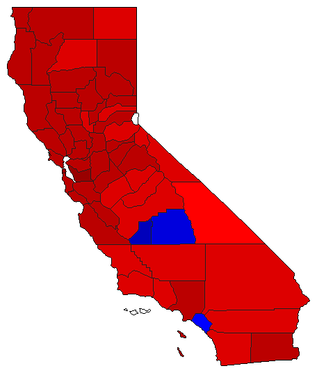 1982 California County Map of General Election Results for Secretary of State