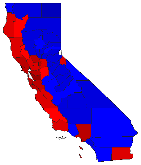 2010 California County Map of General Election Results for Secretary of State