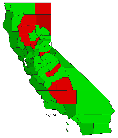 2022 California County Map of General Election Results for Amendment