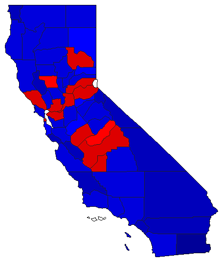 1946 California County Map of General Election Results for Attorney General