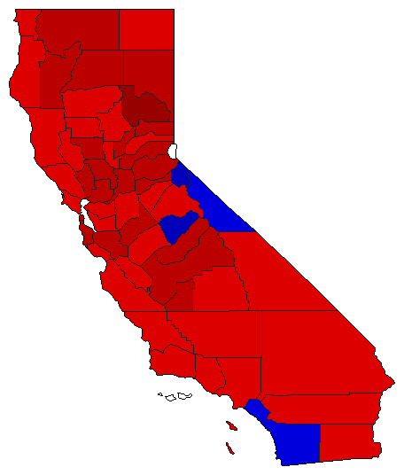 1962 California County Map of General Election Results for Attorney General