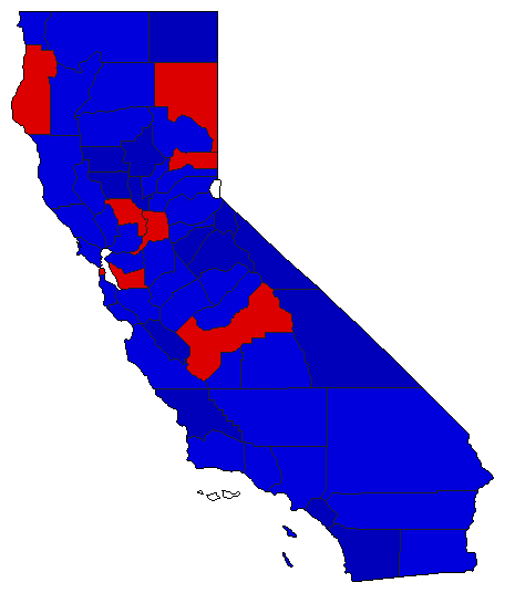 1974 California County Map of General Election Results for Attorney General