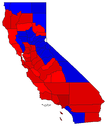 1982 California County Map of General Election Results for Attorney General