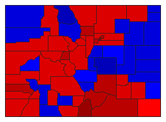 1990 Colorado County Map of General Election Results for State Treasurer
