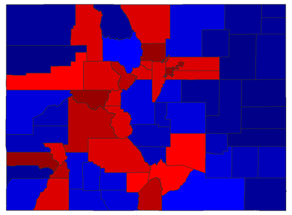 2022 State Treasurer General Election - Colorado Election County Map