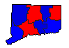 1938 Connecticut County Map of General Election Results for Senator