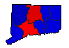 1950 Connecticut County Map of General Election Results for Governor