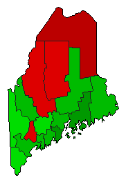 2008 Maine County Map of Democratic Primary Election Results for President
