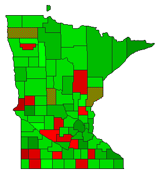 2008 Minnesota County Map of Democratic Primary Election Results for President