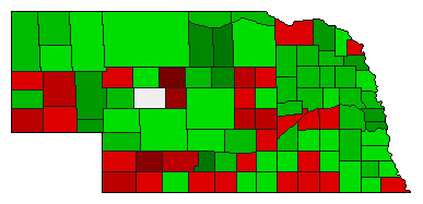2008 Nebraska County Map of Democratic Primary Election Results for President