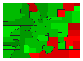2008 Colorado County Map of Democratic Primary Election Results for President