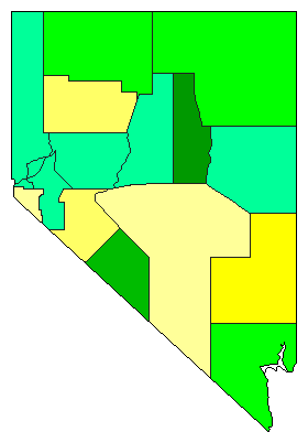 2020 Nevada County Map of Democratic Primary Election Results for President