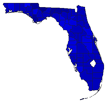 2020 Florida County Map of Democratic Primary Election Results for President