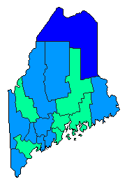 2020 Maine County Map of Democratic Primary Election Results for President