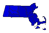 1992 Massachusetts County Map of Democratic Primary Election Results for President