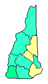 2020 New Hampshire County Map of Democratic Primary Election Results for President