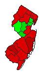 2008 New Jersey County Map of Democratic Primary Election Results for President
