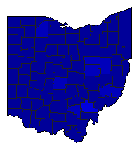 2020 Ohio County Map of Democratic Primary Election Results for President