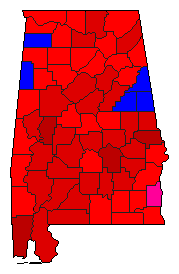2006 Alabama County Map of Democratic Primary Election Results for State Auditor