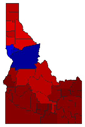 1994 Idaho County Map of Democratic Primary Election Results for Governor