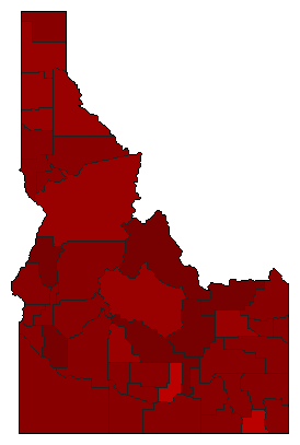 2002 Idaho County Map of Democratic Primary Election Results for Governor