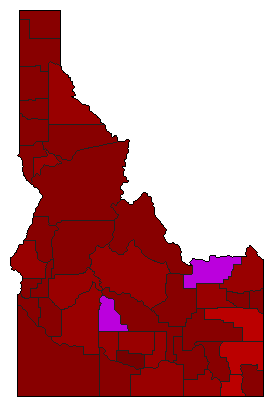 2006 Idaho County Map of Democratic Primary Election Results for Governor