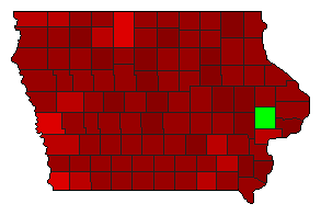 2010 Iowa County Map of Democratic Primary Election Results for Senator