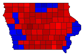 2022 Iowa County Map of Democratic Primary Election Results for Senator