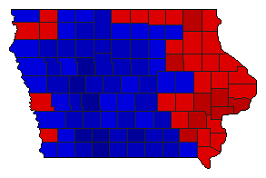 2018 Iowa County Map of Democratic Primary Election Results for Secretary of State