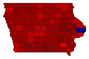 2022 Iowa County Map of Democratic Primary Election Results for Secretary of State