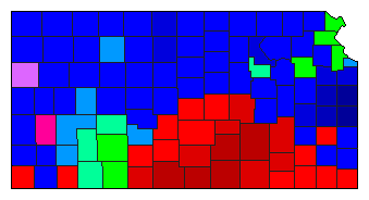 1994 Kansas County Map of Democratic Primary Election Results for Attorney General