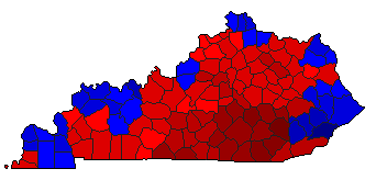 1979 Kentucky County Map of Democratic Primary Election Results for Secretary of State