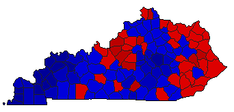 1991 Kentucky County Map of Democratic Primary Election Results for Attorney General