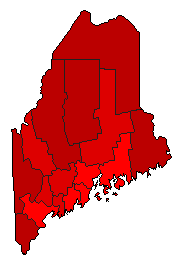 1994 Maine County Map of Democratic Primary Election Results for Governor