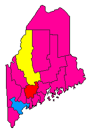 2010 Maine County Map of Democratic Primary Election Results for Governor